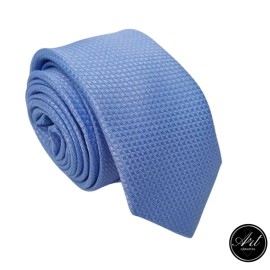 Gravata Jacquard Quadriculada Azul Serenite 