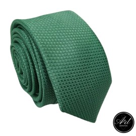 Gravata Jacquard quadriculada verde esmeralda